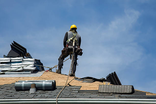 Professional Gutter Installation technician working in Desert Hot Springs, CA